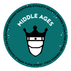 middle ages subscription logo with royal silhoutte icon