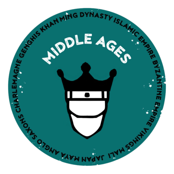 middle ages subscription logo with royal silhoutte icon